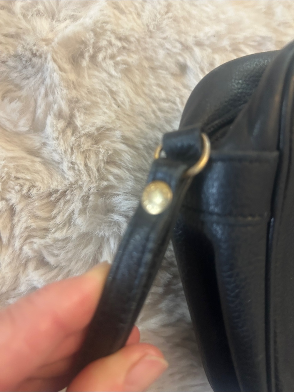 Vintage Longchamp black leather Le Foulonne 80’s-90’s clutch bag - Picture 7 of 11